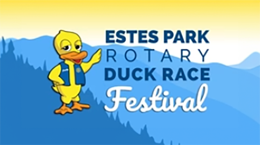estes park rotary club duck race festival banner