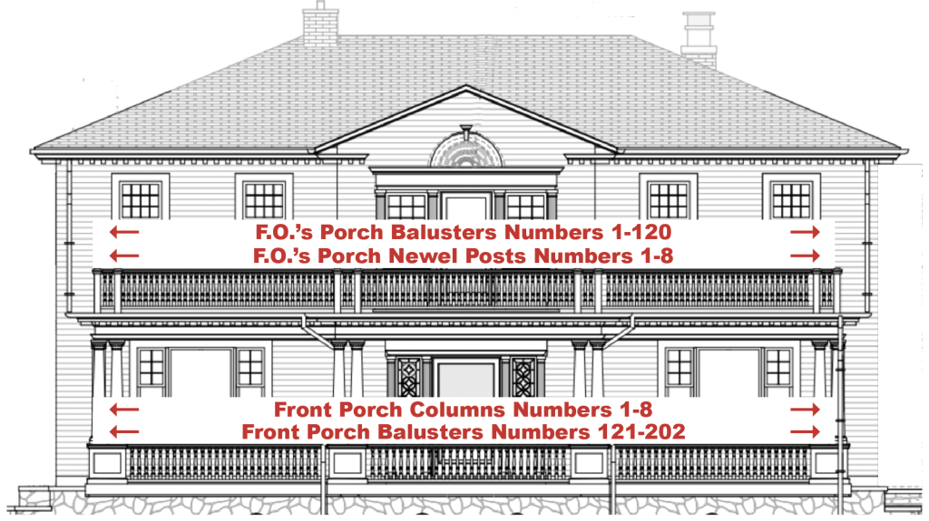 Architect's drawing of the front elevation of the Stanley Home.
